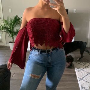 Lace off the shoulder Blouse
